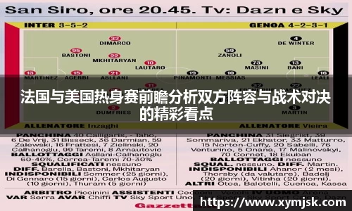 法国与美国热身赛前瞻分析双方阵容与战术对决的精彩看点