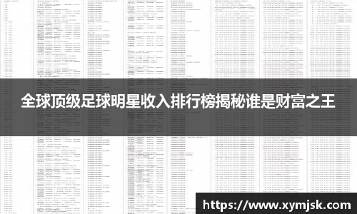 全球顶级足球明星收入排行榜揭秘谁是财富之王